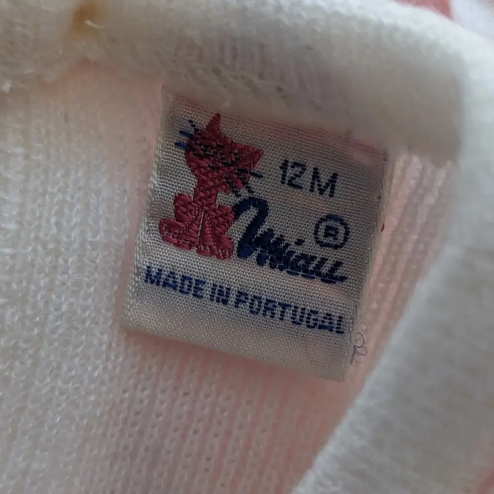 NEW Miau Vintage Baby Doll Girl Dress 12 M White Pink Easter Church Portugal